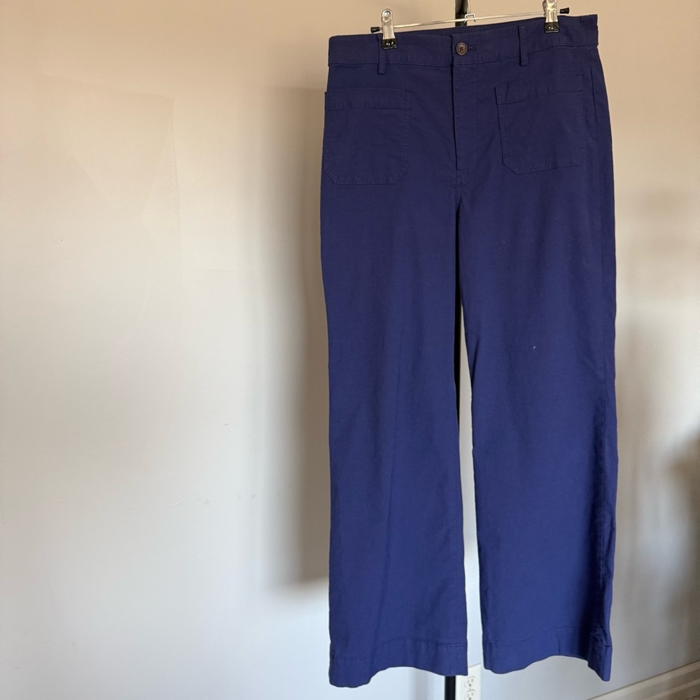 J.Crew Navy Straight Leg Chino Trouser Women Size 30 Collette Style Anthro Vibe